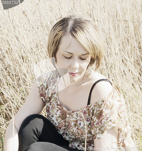 Image of high key portrait of woman 