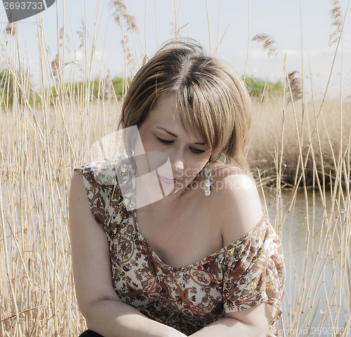 Image of high key portrait of woman 