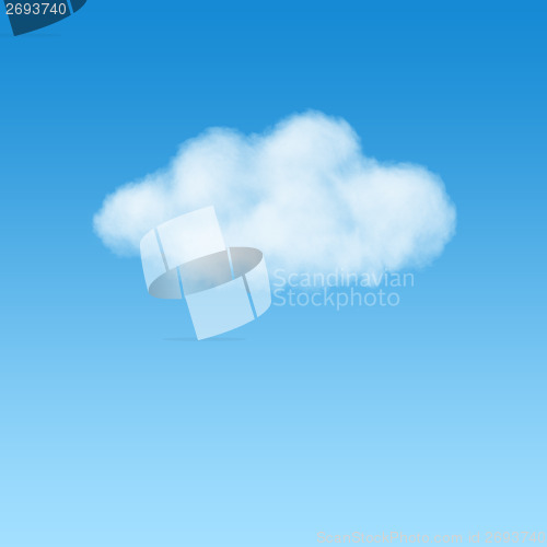 Image of white puffy cloud on blue sky