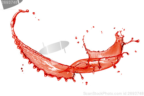 Image of Splash of red wine isolated on white background