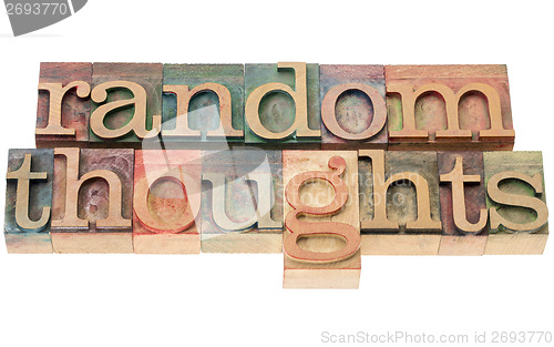 Image of random thoughts in wood type