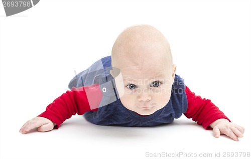 Image of toddler crawling to camera