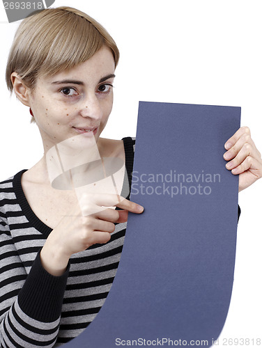 Image of Woman holding a paper