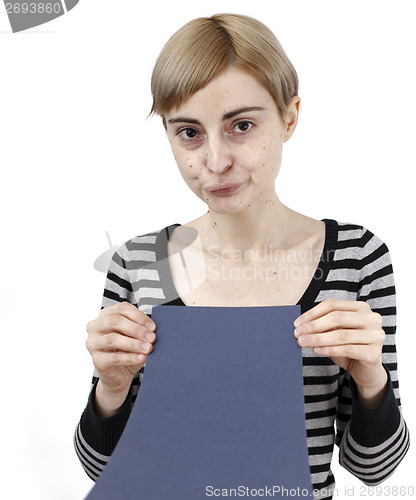 Image of Woman holding a paper