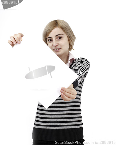 Image of Woman holding a paper