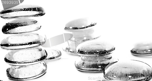 Image of Lot of Gray Pills - Towers. Macro & Isolated on white