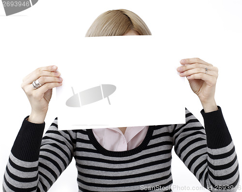 Image of Woman holding a paper