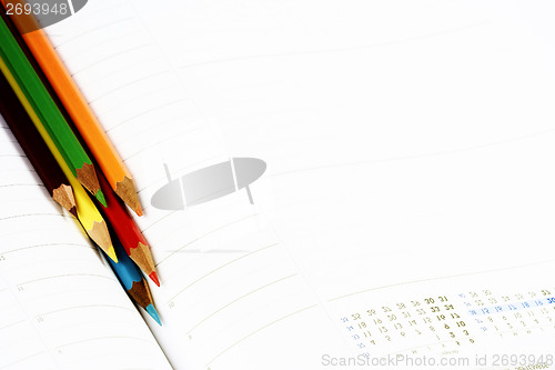 Image of Color pencil and agenda