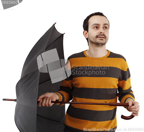 Image of Man with umbrella