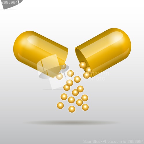 Image of Opening gold medical capsule