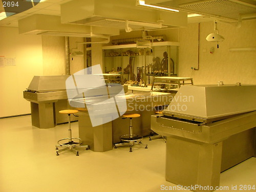 Image of autopsy room in a medical faculty