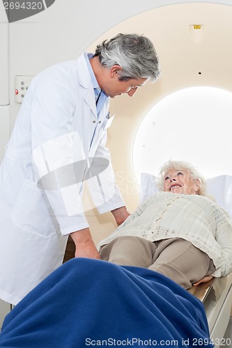 Image of Senior Female Having MRI Scan
