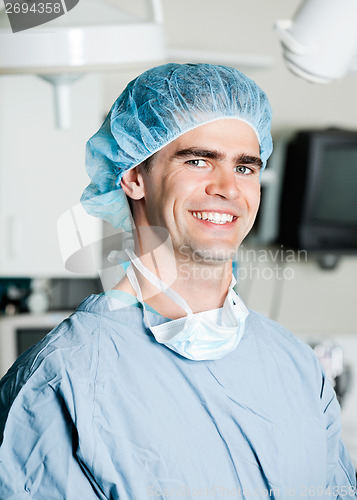 Image of Cheerful Male Surgeon In Operating Room