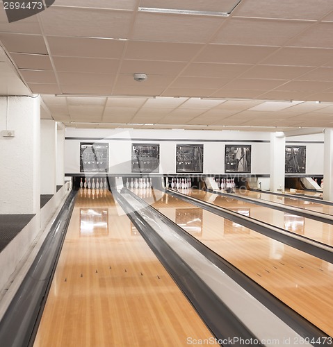 Image of Pins At The End Of Bowling Alley