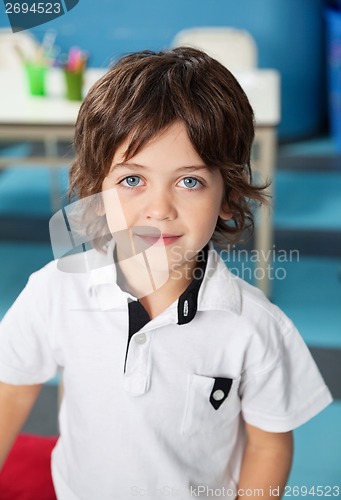 Image of Cute Boy In Casuals At Kindergarten