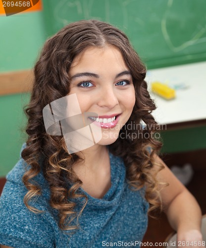 Image of Teacher Smiling In Classroom