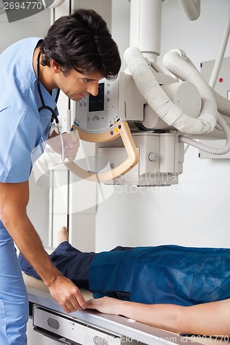 Image of Technician Taking Patient's X-ray