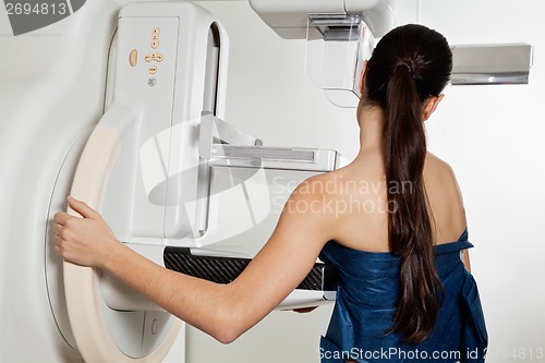 Image of Woman Taking A Mammogram X-ray Test