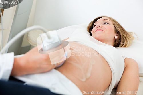 Image of Woman Going Through An Ultrasound Scan