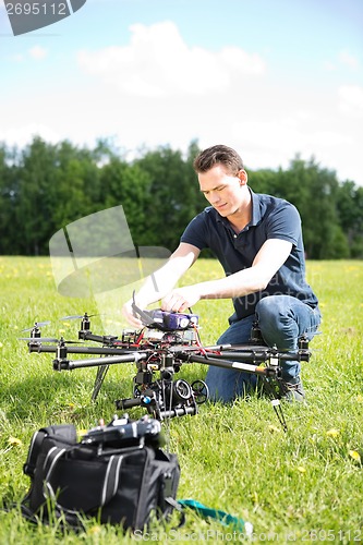 Image of Engineer Fixing UAV Drone