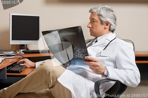 Image of Radiologist Holding Shoulder X-ray