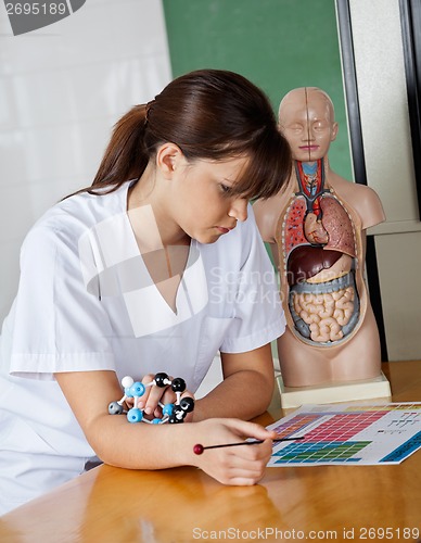 Image of Schoolgirl With Molecular Structure