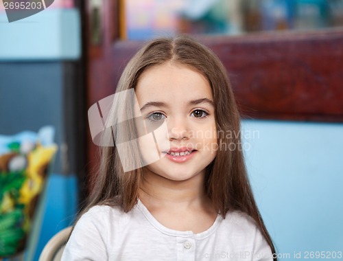 Image of Cute Girl Smiling In Kindergarten
