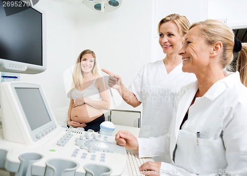 Image of Gynecologists Performing Ultrasound Scan