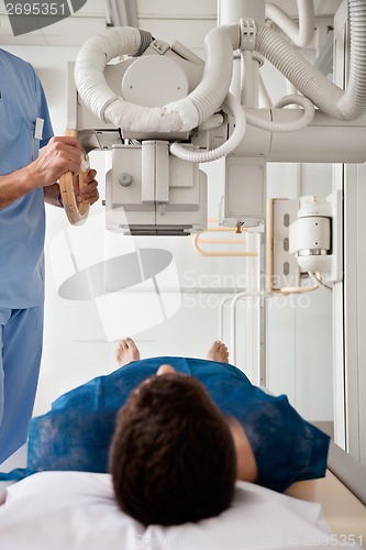 Image of Technician Taking Patient's X-ray
