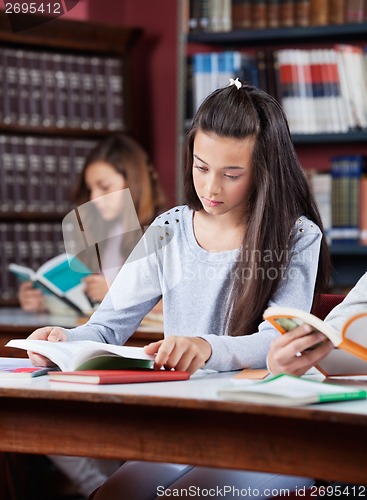 Image of Teenage Schoolgirl Studying In Library