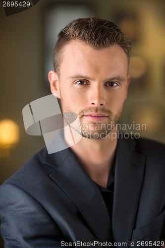 Image of Confident Businessman At Cafe