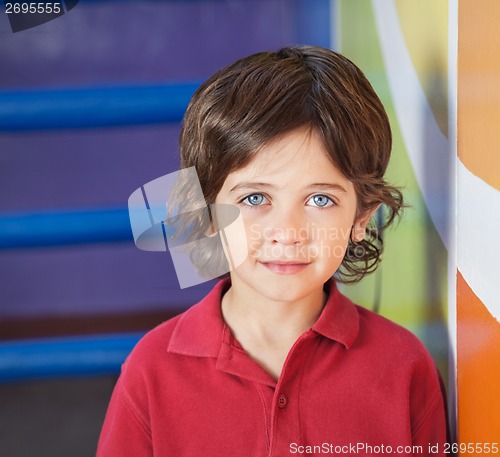 Image of Boy In Casuals Smiling In Preschool