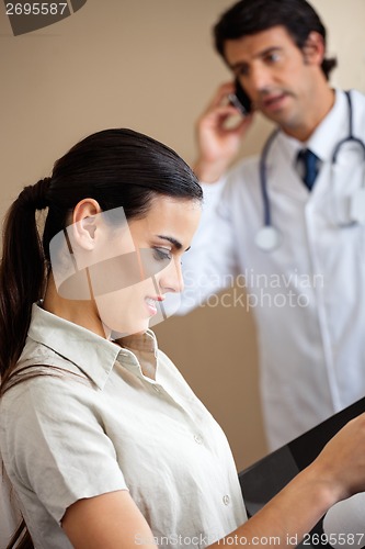 Image of Young Medical Secretary At Work