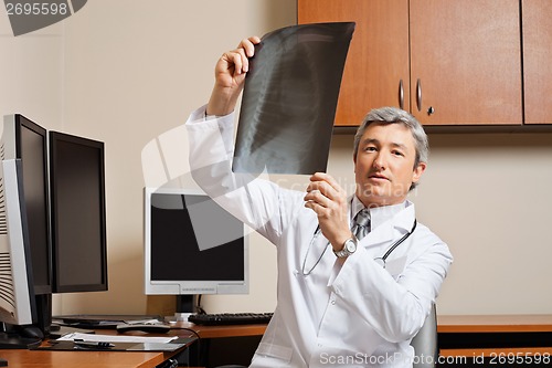 Image of Radiologist Holding Shoulder X-ray