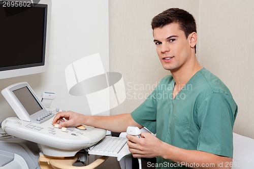 Image of Technician Operating Ultrasound Machine