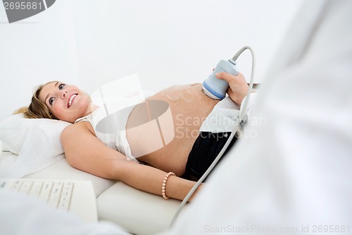 Image of Woman Getting Ultrasound Scan From Obstetrician