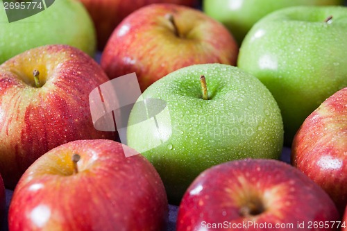 Image of Fresh Apples With Water Droplets