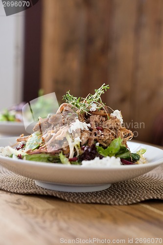 Image of Chicken Salad On Plate At Table