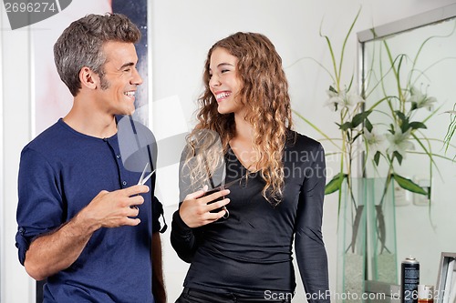 Image of Hairdressers Looking At Each Other