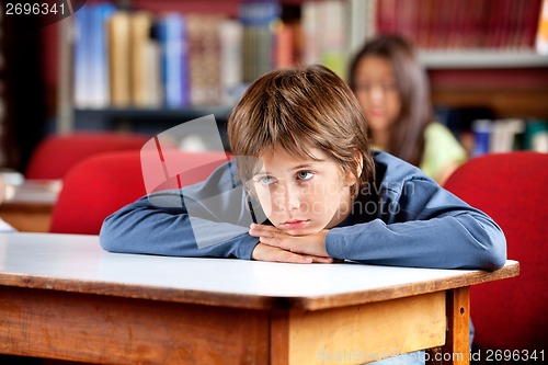 Image of Bored Schoolboy Looking Away