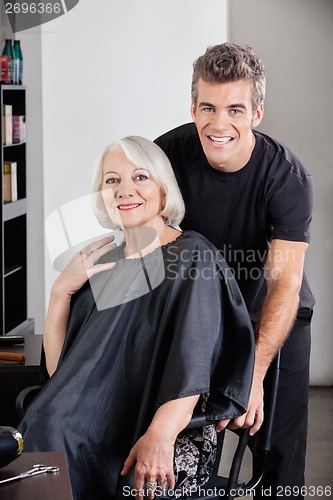 Image of Happy Female Client And Hairdresser