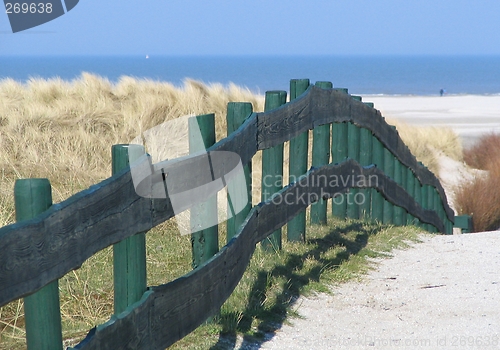 Image of Green fence at the beach of Schiermonnikoog