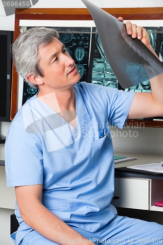 Image of Radiologist Analyzing Patient's X-ray