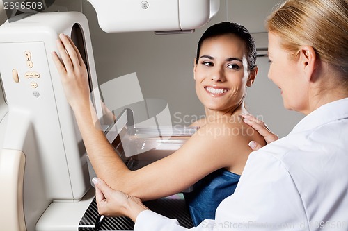 Image of Female Undergoing Mammogram X-ray Test