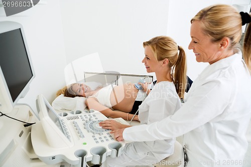 Image of Gynecologists Performing An Ultrasound