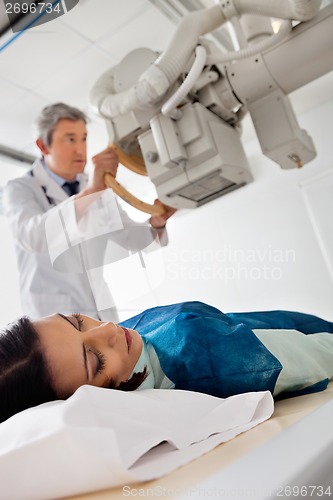 Image of Woman Going Through X-ray Test