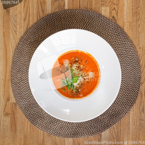 Image of Tomato Soup On Table