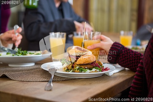 Image of Tasty Burger On Plate