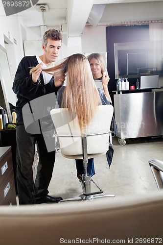 Image of Hairdresser Styling Client's Hair