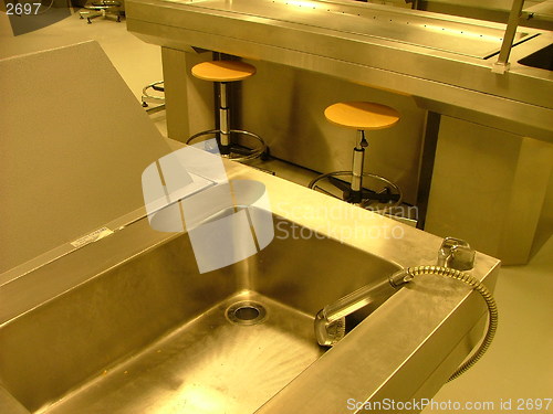 Image of autopsy room in a medical faculty